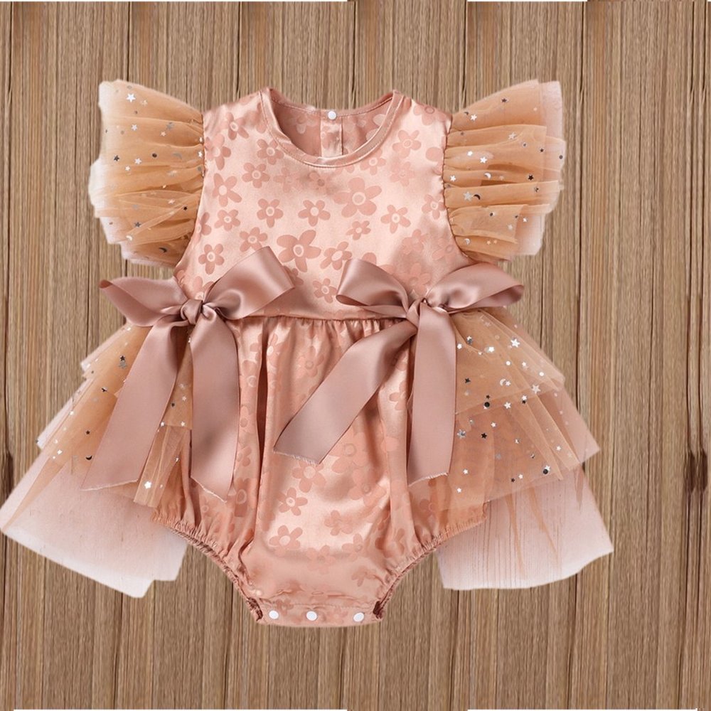 Fall Brown Wild One Floral Thanksgiving Dress Girl Outfit Clothes Dress